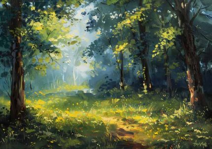 Forest Field AI Print Wall Art Poster