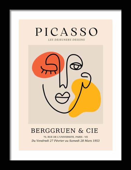 Picasso Print  Wooden Framed Poster Wall Art