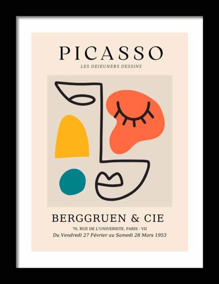 Picasso Print  Wooden Framed Poster Wall Art