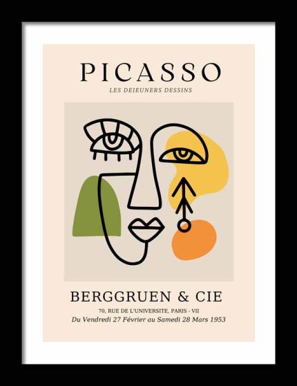 Picasso Print  Wooden Framed Poster Wall Art