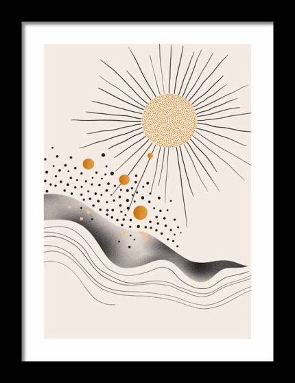 Framed Poster Abstract Line Art AI Poster Wall Art Framed Poster