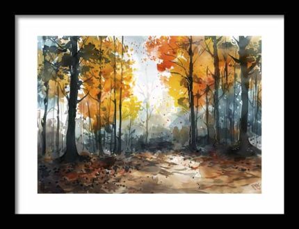 Framed Poster Forest Field AI Poster Wall Art Framed Poster
