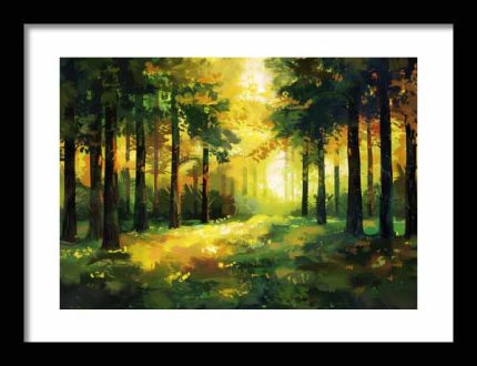 Framed Poster Forest Field AI Poster Wall Art Framed Poster
