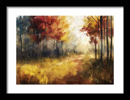Framed Poster Forest Field AI Poster Wall Art Framed Poster
