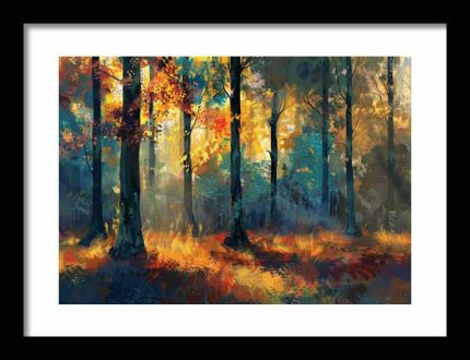 Framed Poster Forest Field AI Poster Wall Art Framed Poster