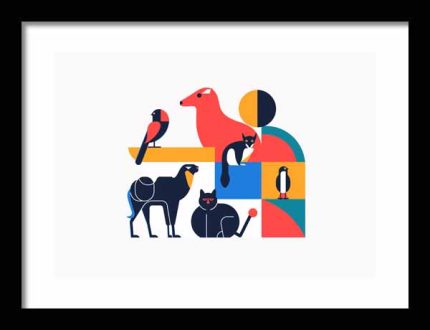 Framed Poster Geometric Minimal Art AI Poster Wall Art Framed Poster