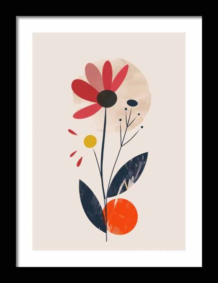 Framed Poster Geometric Minimal Art AI Poster Wall Art Framed Poster