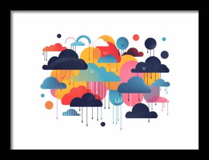 Framed Poster Geometric Minimal Art AI Poster Wall Art Framed Poster