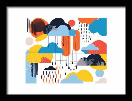 Framed Poster Geometric Minimal Art AI Poster Wall Art Framed Poster
