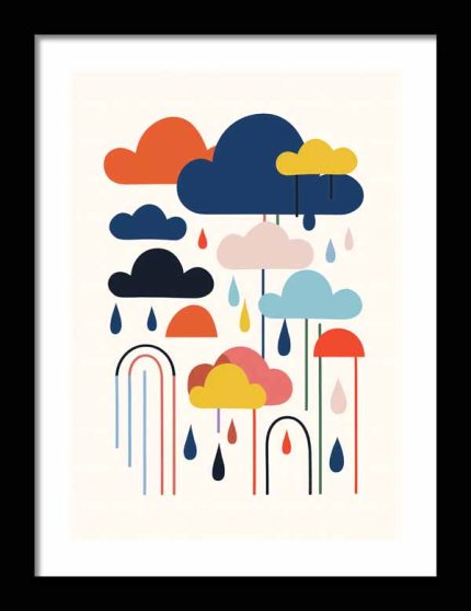 Framed Poster Geometric Minimal Art AI Poster Wall Art Framed Poster