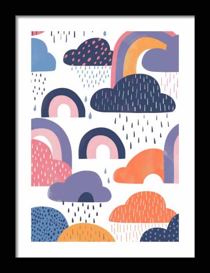 Framed Poster Geometric Minimal Art AI Poster Wall Art Framed Poster