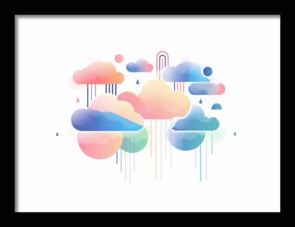 Framed Poster Geometric Minimal Art AI Poster Wall Art Framed Poster