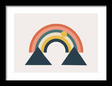 Framed Poster Geometric Minimal Art AI Poster Wall Art Framed Poster