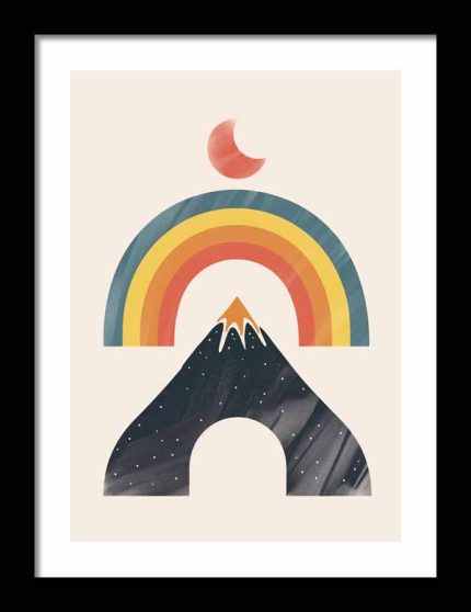 Framed Poster Geometric Minimal Art AI Poster Wall Art Framed Poster