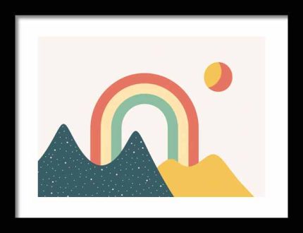Framed Poster Geometric Minimal Art AI Poster Wall Art Framed Poster