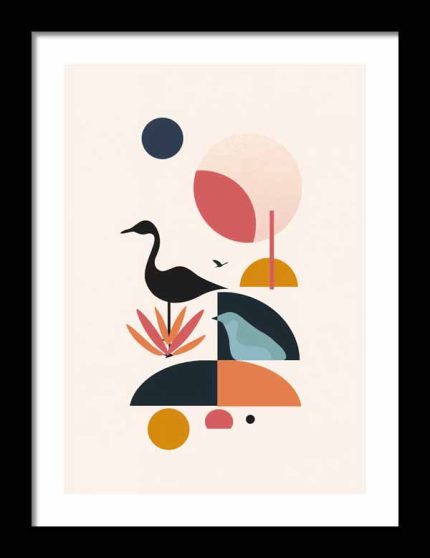 Framed Poster Geometric Minimal Art AI Poster Wall Art Framed Poster