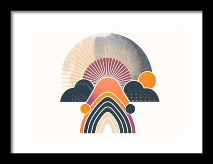 Framed Poster Geometric Minimal Art AI Poster Wall Art Framed Poster