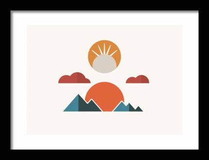 Framed Poster Geometric Minimal Art AI Poster Wall Art Framed Poster