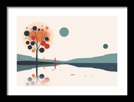 Framed Poster Geometric Minimal Art AI Poster Wall Art Framed Poster
