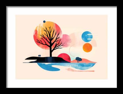 Framed Poster Geometric Minimal Art AI Poster Wall Art Framed Poster
