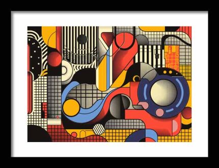 Framed Poster Geometric Minimal Art AI Poster Wall Art Framed Poster