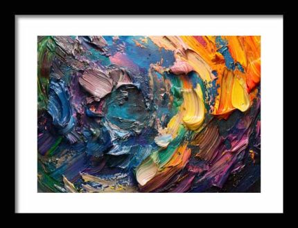 Framed Poster Impasto Oil painting AI Poster Wall Art Framed Poster