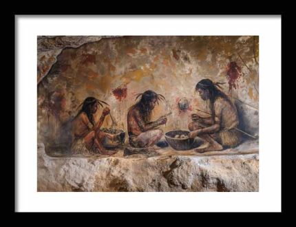 Framed Poster Native American Cave Art AI Poster Wall Art Framed Poster