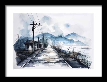 Framed Poster Scenery Art AI Poster Wall Art Framed Poster