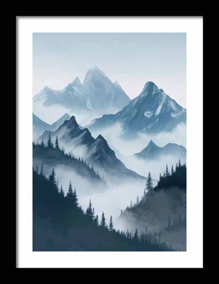 Framed Poster Scenery Art AI Poster Wall Art Framed Poster