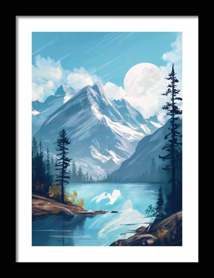 Framed Poster Scenery Art AI Poster Wall Art Framed Poster