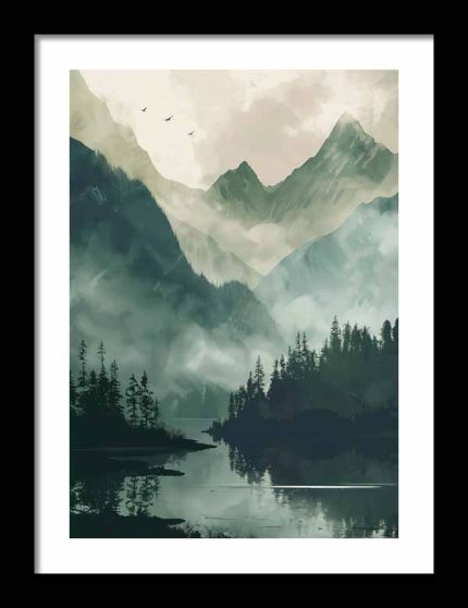 Framed Poster Scenery Art AI Poster Wall Art Framed Poster