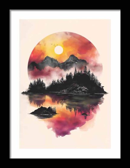 Framed Poster Scenery Art AI Poster Wall Art Framed Poster