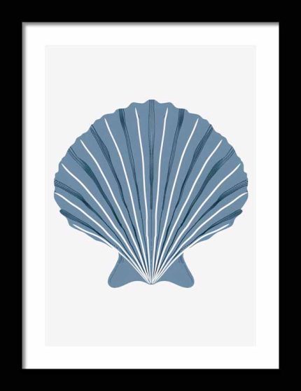Framed Poster Simple Drawing Cadet Blue AI Poster Wall Art Framed Poster