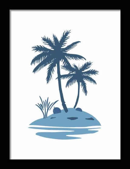 Framed Poster Simple Drawing Cadet Blue AI Poster Wall Art Framed Poster