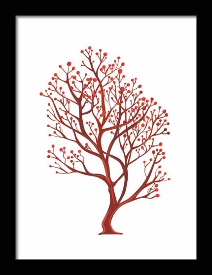 Framed Poster Simple Drawing Indian Red AI Poster Wall Art Framed Poster