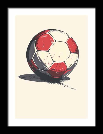 Framed Poster Simple Drawing Indian Red AI Poster Wall Art Framed Poster