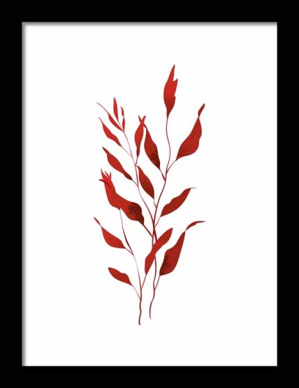 Framed Poster Simple Drawing Indian Red AI Poster Wall Art Framed Poster