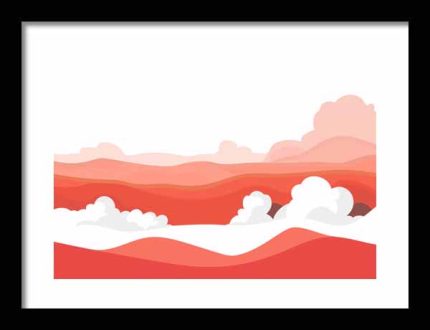 Framed Poster Simple Drawing Indian Red AI Poster Wall Art Framed Poster