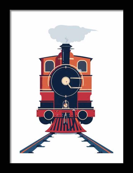Framed Poster Simple Drawing Indian Red AI Poster Wall Art Framed Poster