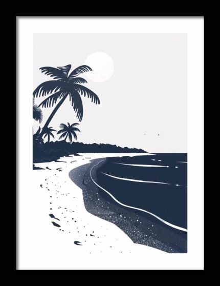 Framed Poster Simple Drawing navy blue AI Poster Wall Art Framed Poster