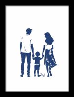 Framed Poster Simple Drawing navy blue AI Poster Wall Art Framed Poster