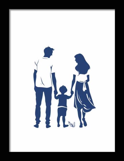 Framed Poster Simple Drawing navy blue AI Poster Wall Art Framed Poster