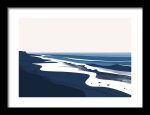 Framed Poster Simple Drawing navy blue AI Poster Wall Art Framed Poster