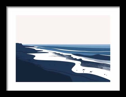 Framed Poster Simple Drawing navy blue AI Poster Wall Art Framed Poster