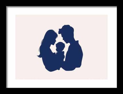 Framed Poster Simple Drawing navy blue AI Poster Wall Art Framed Poster