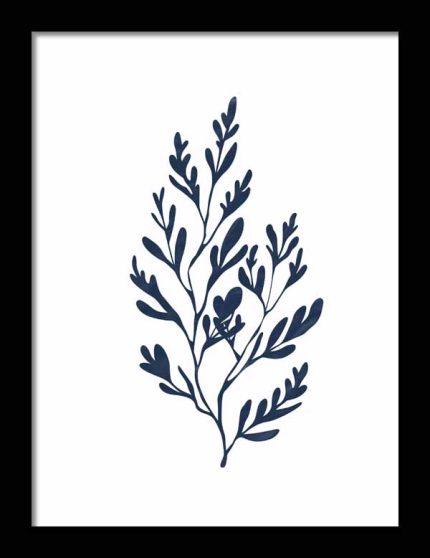 Framed Poster Simple Drawing navy blue AI Poster Wall Art Framed Poster