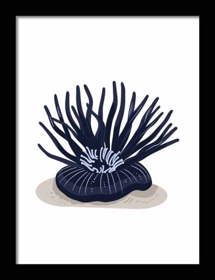 Framed Poster Simple Drawing navy blue AI Poster Wall Art Framed Poster