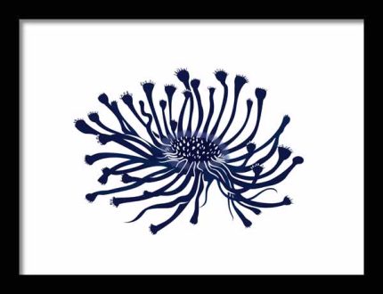 Framed Poster Simple Drawing navy blue AI Poster Wall Art Framed Poster