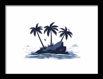 Framed Poster Simple Drawing navy blue AI Poster Wall Art Framed Poster