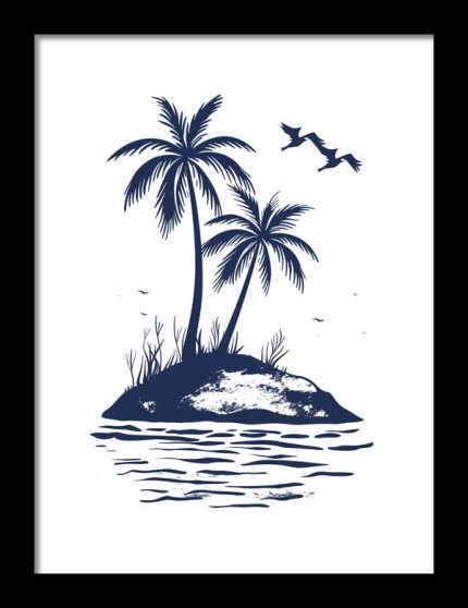 Framed Poster Simple Drawing navy blue AI Poster Wall Art Framed Poster